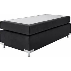 Boxspringbett "Holland", schwarz, B:92cm L:201cm, Microvelours (100% Polyester), WESTFALIA SCHLAFKOMFORT, Komplettbetten, Boxspringbett, ohne Kopfteil, frei im Raum stellbar