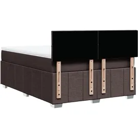 vidaXL Boxspringbett mit Matratze Dunkelbraun 140x200 cm Stoff