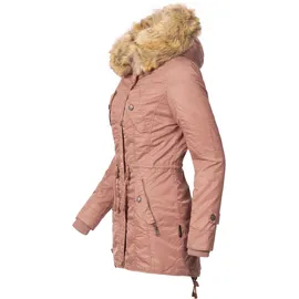Navahoo Damen, Wintermantel Warmer Parka lang mit Kapuze La Viva Terracotta Gr. L - L