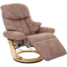 Robas Lund MCA Relaxsessel Windsor 2, Fernsehsessel Sessel, Stoff/Textil 150kg belastbar ~ antikbraun, naturbraun