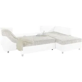 Collection AB Ecksofa Sally L-Form, mit und ohne Bettfunktion, inklusive loser Rücken- und Zierkissen weiß