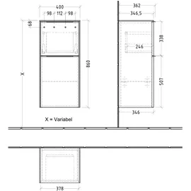 Villeroy & Boch Subway 3.0 Seitenschrank 40 x 86 x 36,2 cm Schwarz