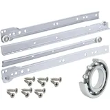 ID Dinkel 1 Paar Schubladenschienen 350mm Teilauszug Rollenführung Weiß Professional Schubladenauszug Schienen