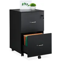 Relaxdays Rollcontainer, mit Hängeregister, HxBxT: 72 x 43 x