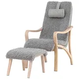 Livetastic Armlehnstuhl, Eiche, Hellgrau, Holz, Textil, Pappel, 60x107x89 cm, Esszimmer, Stühle, Esszimmerstühle, Armlehnenstühle