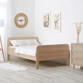 Homestyle4u Komfortbett 120x200 mit Lattenrost Bett Senioren Seniorenbett Massiv extra hoch 3119 - Naturbelassen