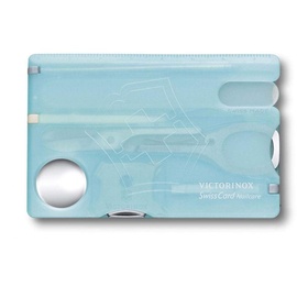 Victorinox Victorinox, SwissCard Nailcare, eisblau transluzent (13, Funktionen, Schraubendreher 3 mm, Schere, Glasnagelfeile, Lupe)