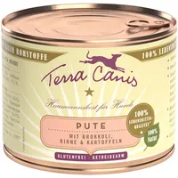 Terra Canis Classic 200g Dose Hundenassfutter 12 x 200 Gramm Pute mit Brokkoli, Birne & Kartoffel