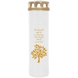 HS CANDLE Grabkerze Grablicht mit Motiv Baum Gold) - ca 170h / 7 Tage Brenndauer je Kerze 26cm, Ø 7cm) / viele verschiedene Designs