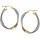 GALLAY Creolen oval bicolor rhodiniert diamantiert 9Kt Rotgold 26x21mm