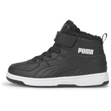 Puma Rebound Joy Fur PS Sneaker, Black White, 33 EU