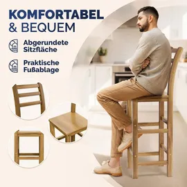 CASARIA Barhocker 75 cm Sitzhöhe Holz Akazie Braun