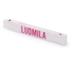 Personalisierter Zollstock ,Metrie 2m Block 52 | mit weiblichen Namen Wählen Sie hier einen weiblichen Namen aus:: Ludmila