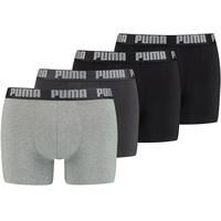 Puma Basic Boxershorts black/grey melange S 4er Pack