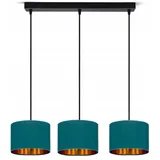 FKL DESIGN Home Deco N230-H3 3-flammig türkis/gold Metall