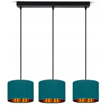 FKL DESIGN Home Deco N230-H3 3-flammig türkis/gold Metall