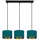 FKL DESIGN Home Deco N230-H3 3-flammig türkis/gold Metall