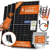 Solarway Balkonkraftwerk 2000W Solaranlage Steckerfertig WIFI Komplettset Photovoltaik Anlage 600/800/2000W