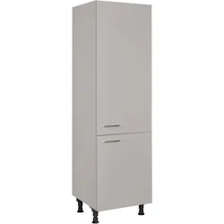 Kühlmodul NOBILIA ""Touch", für ein Kühl- und Gefrierschrank, Ausrichtung wählbar", grau (front: lacklaminat steingrau supermatt, korpus: steingrau), B:60cm H:216,6cm T:58,3cm, Schränke, vormontiert, Ausrichtung wählbar, Breite/Höhe: 60/216,6 cm