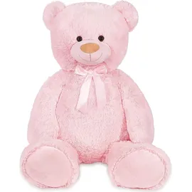 Brubaker XXL Teddybär 100 cm Rosa mit einem Lieblingsmensch Herz Stofftier Plüschtier Kuscheltier