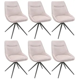 MCW Esszimmerstuhl MCW-M65 Stoff creme-beige 6er Set