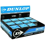 Dunlop Squashbälle Intro Blau, 12 Stück, für Einsteiger und Hobbyspieler – Speed schnell