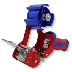 Packband Industrie Abroller in Rot-Blau, qualitativer Paketbandroller, für Rollen bis 66 m x 50 mm