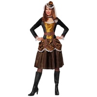 Widdmann Kostüm Steampunk Aristokratin, Kokette Dame im viktorianischen Stil mit viel Messing L