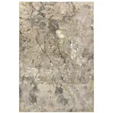 Hochglanz-Teppich Metallic-Effekt Abstraktes Galaxie-Design | 160x230 cm | Gold mit Beige-Grau-Akzenten | COMO-Varenna Kollektion | Kadima Design