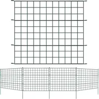 Jiubiaz Teichzaun Garten Draht Gitterzaun Zaunset Gartenzaun Metall Gerade 11tlg Set 5x - Grün