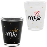 SHEEPWORLD Schnapsglas-Set Motiv "Hochzeit Mr. & Mrs."