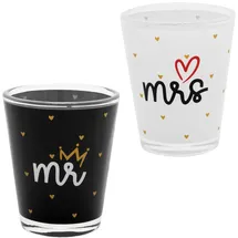 SHEEPWORLD Schnapsglas-Set Motiv "Hochzeit Mr. & Mrs."