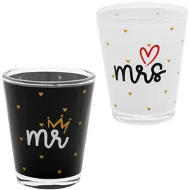 SHEEPWORLD Schnapsglas-Set Motiv "Hochzeit Mr. & Mrs."