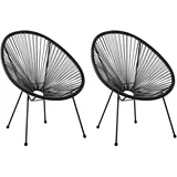Beliani Cocktailsessel Schwarz, 90x70x87