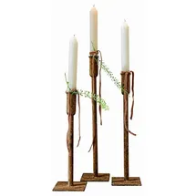 Loberon Kerzenständer-Set Viverto Eisen Antikbraun