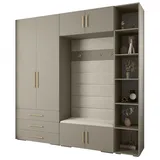 ABIKS MÖBEL Kompaktgarderobe INOVA 3 SATZ 10 Möbelset, Garderobe mit Kleiderstange und Regalen