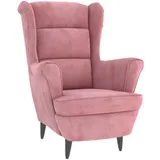vidaXL Ohrensessel Rosa Samt 64 x 96 x 90 cm Rosa