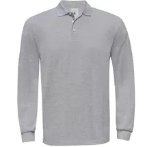 B & C B&C Herren Fine Piqué Poloshirt - heather grey S