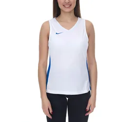 NIKE Team Fitness Damen Tank-Top mit DryFit Sport-Shirt Trainings-Shirt NT0211-102 Weiß/Blau - XS