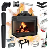 Linker Kamin-Einsatz SIMPLE 8kW Schließset - Schwarz