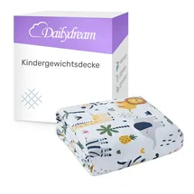 DAILYDREAM Gewichtsdecke für Kinder aus 100% Baumwolle, Edition Safari