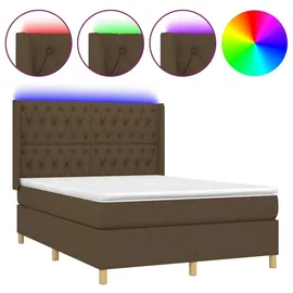 vidaXL Boxspringbett 140 x 200 cm Dunkelbraun