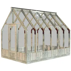 Palmako Gewächshaus / Pavillon / Glashaus Emilia 8,2  m2 - 18 mm Grau kesseldruckimprägniert