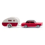 Wiking 020203 - Ford Taunus 12M mit Wohnwagen 1:87