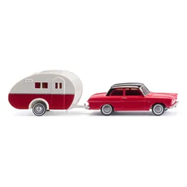Wiking 020203 - Ford Taunus 12M mit Wohnwagen 1:87