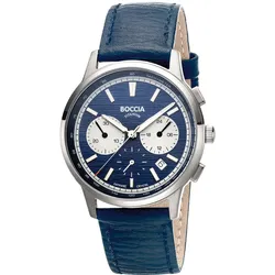 Boccia 3734-02 Herren-Uhr Chronograph Titan Dunkelblau