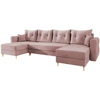 Mirjan24 Wohnlandschaft Zako U, Ecksofa mit Bettkasten und Schlaffunktion, Holzfüße, Wohnzimmer, Sofas - Couches, Wohnlandschaften, Wohnlandschaften in U-Form