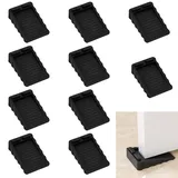 Türstopper Boden 10 Stück - Rutschfester Türkeil Gummi Schwarz für Alle Böden & Fenster, Höhenverstellbare Fensterstopper & Möbelkeile, Schützt Wände & Türen vor Zuschlagen (Gummi)