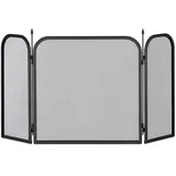 Relaxdays Kaminschutzgitter 3-teilig 52,5 x 97 cm Schwarz