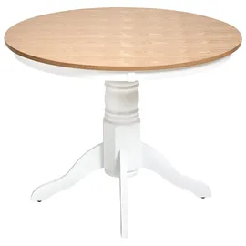 Beliani Esstisch Ø 100 cm braun/weiß